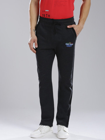 Masculino Latino Charcoal Solid Track Pants