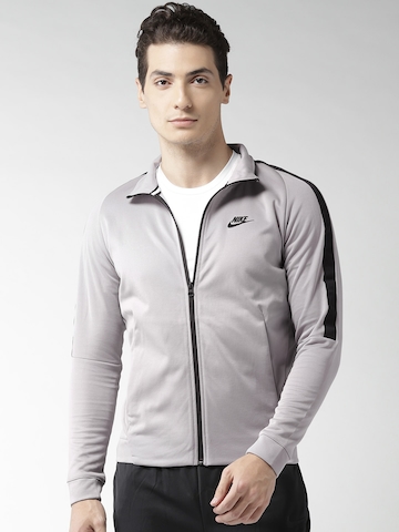 20% OFF on Nike Men Grey AS NSW N98 PK Tribute Solid Sporty Jacket on ...