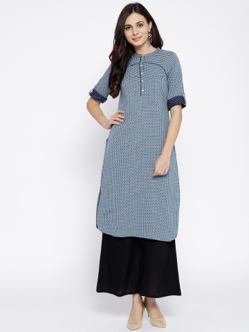 Aurelia checked outlet straight kurta