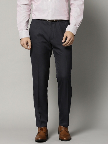 Poly Mix Textured Regular Fit Trousers