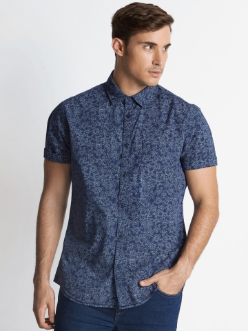 Buy Urban Ranger by pantaloons Men Navy Classic Slim Fit Printed Casual  Shirt on Myntra