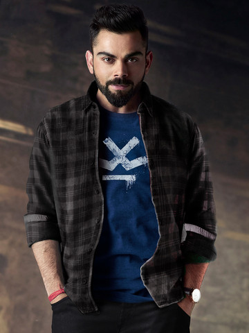 WROGN Men Black & Grey Slim Fit Checked Casual Shirt WROGN Men Black & Grey Slim Fit Checked Casual Shirt