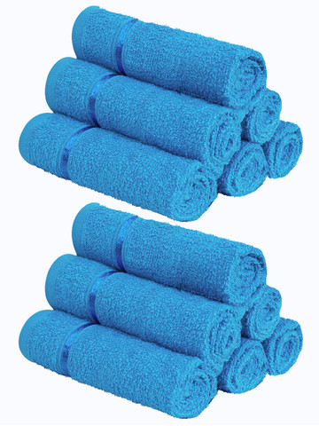 Story@home Set of 12 Blue 450 GSM Face Towels Story@home Set of 12 Blue 450 GSM Face Towels