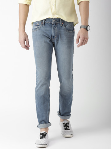 Levis Men Blue Skinny Straight Fit Low-Rise Clean Look Stretchable Jeans 65504