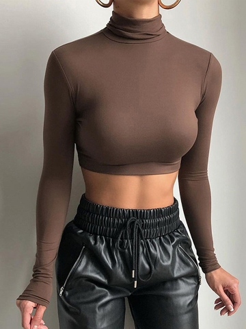 LULU & SKY High Neck Fitted Crop Top