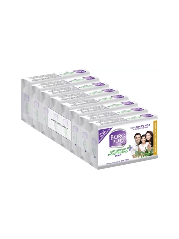 BOROPLUS Set of 8 Antiseptic Moisturising Soap With Neem, Eucalyptus & Honey - 125g Each