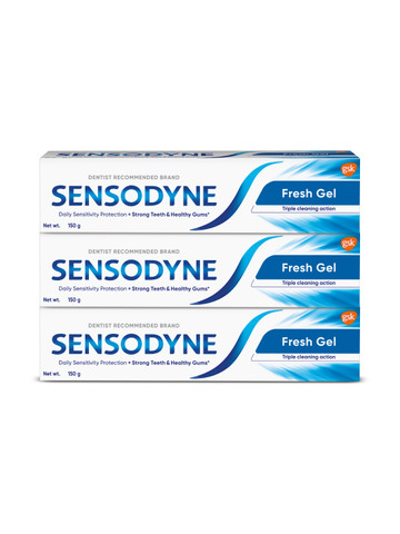 Sensodyne Set Of 3 Fresh Gel Toothpaste For Daily Sensitivity Protection - 150g Each