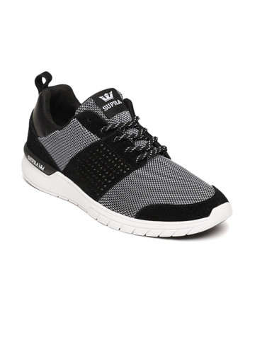 Supra Men Black & White Scissor Nubuck Sneakers