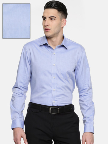 Arrow Men Blue Snug Slim Fit Solid Formal Shirt