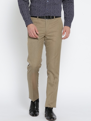 Buy John Players Men Grey Slim Fit Flat Front Trousers  Trousers for Men  1428885  Myntra