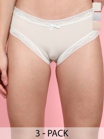 wincly fashion Pack Of 3 Low Rise Bikini Briefs B517/LOWRISE/PO3/L