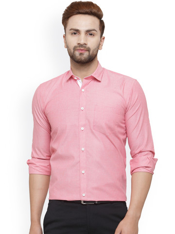 JAINISH Men Red Classic Slim Fit Solid Formal Shirt JAINISH Men Red Classic Slim Fit Solid Formal Shirt