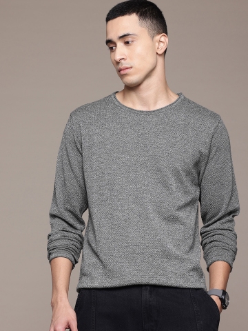 The Roadster Lifestyle Co. Self Design Pure Cotton Pullover