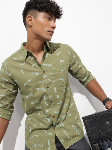 The Roadster Life Co. Pure Cotton Typography Printed Casual Shirt