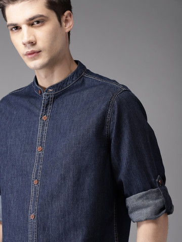 Moda Rapido Men Blue Regular Fit Denim Casual Shirt Moda Rapido Men Blue Regular Fit Denim Casual Shirt