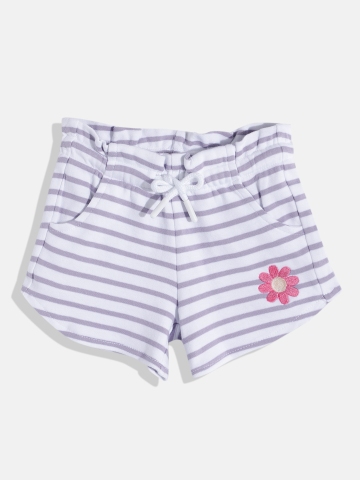 United Colors of Benetton Girls Pure Cotton Striped Shorts