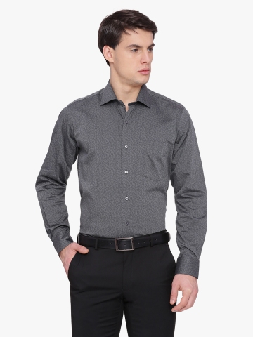 Black Shirt, Interview Ideas With Grey Jeans, Formal Black Shirt And Pant |  Formal wear