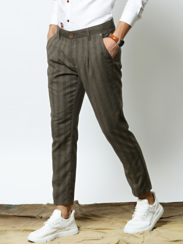 Mr Bowerbird Men Olive Green Classic Trouser