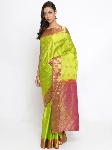 Buy The Chennai Silks Classicate Green Pure Silk Woven Design Kanjeevaram Saree On Myntra Paisawapas Com