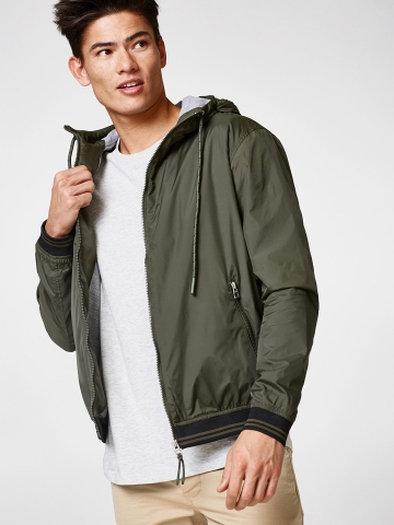 mens olive green jacket with hood