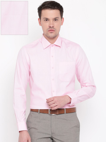 Wills Lifestyle Men Pink Slim Fit Self Design Formal Shirt