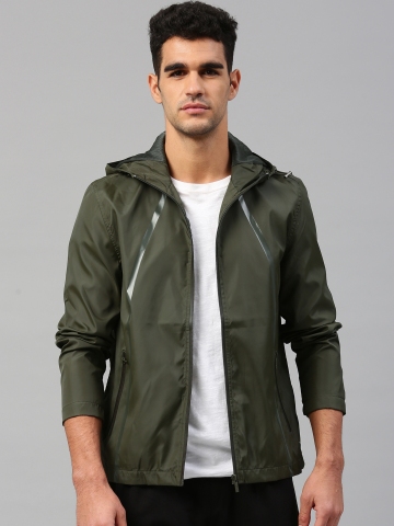 40 OFF on HRX by Hrithik Roshan Men Olive Green Solid Sporty Jacket on Myntra PaisaWapas