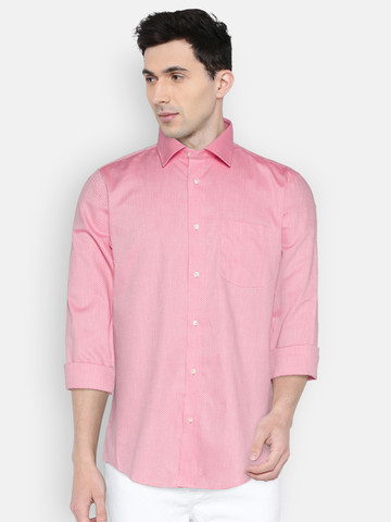 Blackberrys Men Pink Slim Fit Self-Design Formal Shirt