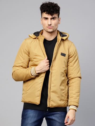 Buy HRX by Hrithik Roshan Men Mustard Yellow Solid Padded Jacket with ...