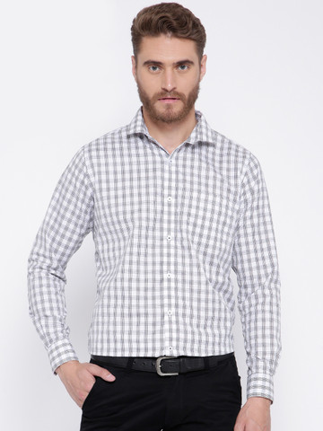 Men's 100% Cotton Checkered Formal Shirt - Rust & White, Size 40, Full Sleeves - View #11