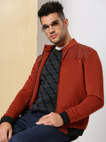 INVICTUS Men Orange Solid Bomber