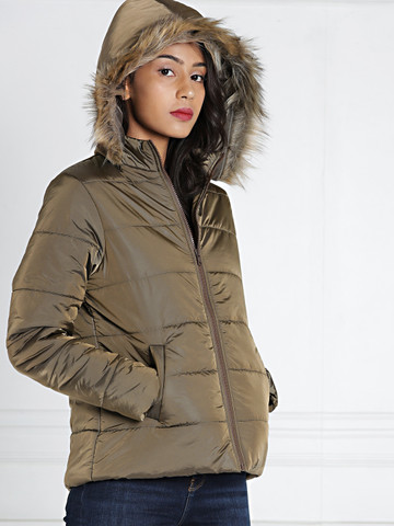 all about you Brown Solid Parka