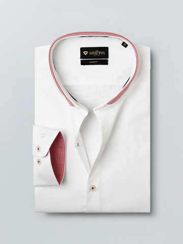 INVICTUS Men White Solid Slim Fit Semiformal Shirt