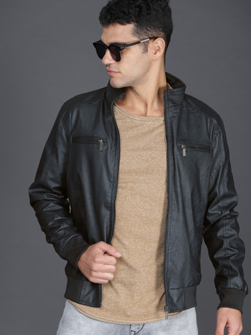 WROGN Men Navy Blue Solid Tailored Jacket