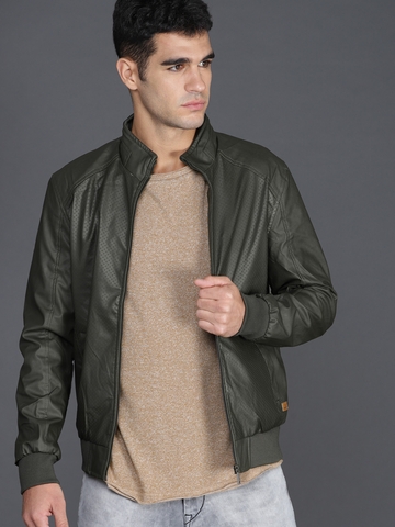 Buy WROGN Men Olive Green Solid Tailored Jacket on Myntra | PaisaWapas.com