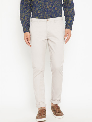 Blackberrys Men Beige Regular Fit Solid Regular Trousers
