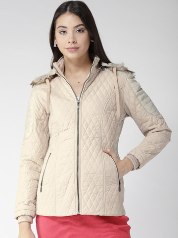 Fort Collins Women Cream-Coloured Solid Parka
