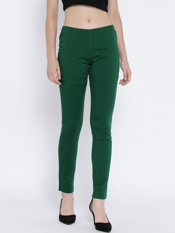 Fashion Cult Women Green Solid Jeggings