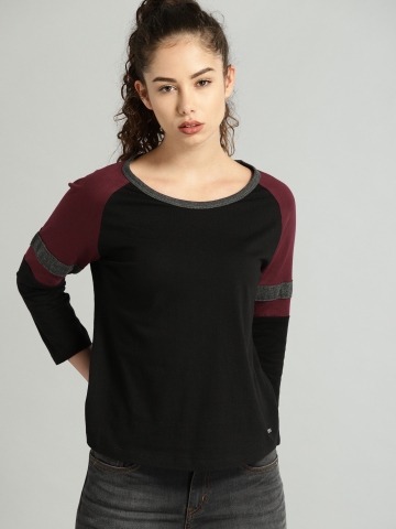 myntra black t shirt