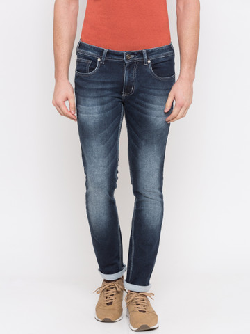 Globus Men Blue Skinny Fit Low-Rise Clean Look Stretchable Jeans