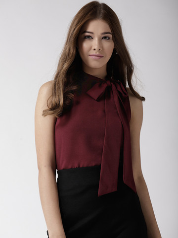 20Dresses Women Maroon Solid A-Line Top