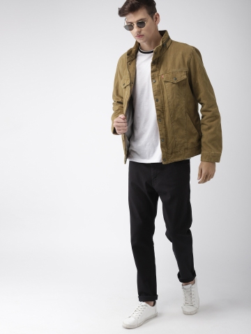 Levis Men Brown Solid Tailored Jacket 