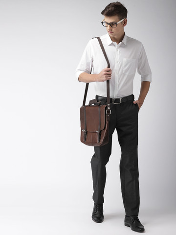 Park Avenue Men White Slim Fit Solid Formal Shirt