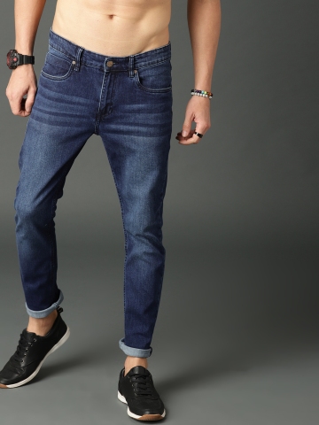 Roadster Men Blue Skinny Fit Mid-Rise Mildly Distressed Stretchable Jeans