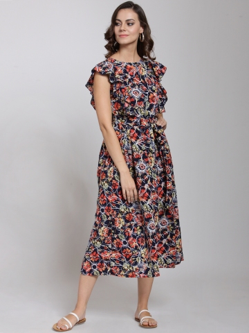myntra fit and flare dresses