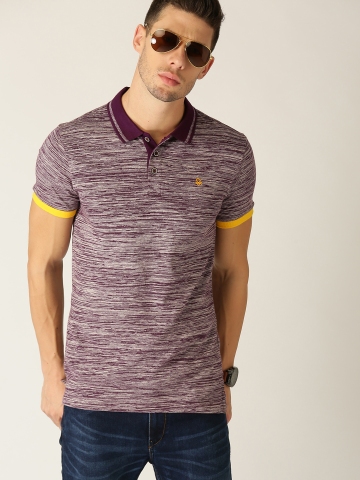 Buy United Colors Of Benetton Men Lavender Solid Polo Collar T Shirt On Myntra Paisawapas Com