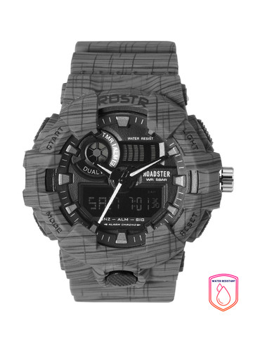 Roadster Men Black Dial & Grey Straps Analogue & Digital Multi Function Watch