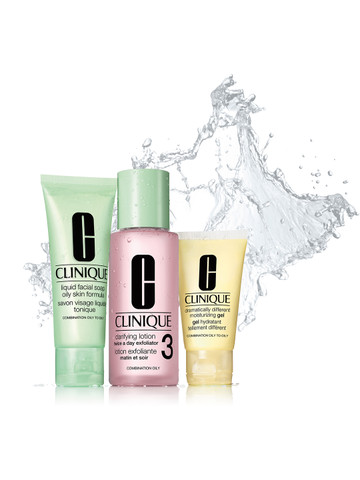 Clinique 3-Step Introduction Kit Of Clarifying Lotion, Liquid Soap & Moisturizing Gel