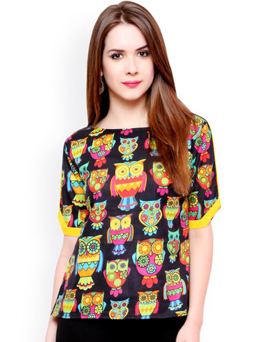 Pannkh Black Printed Top Pannkh Black Printed Top