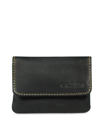 CALFNERO Unisex Black Solid Money Clip