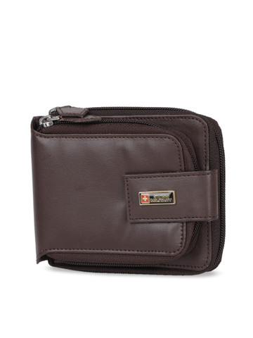 SWISS MILITARY Men Brown Solid Two Fold Wallet